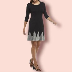 Nine West Sweater Knit Dress Size
Large Black White Modest Long Sleeve 79.99